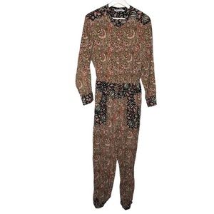 Zara Floral Paisley Jumpsuit Brown